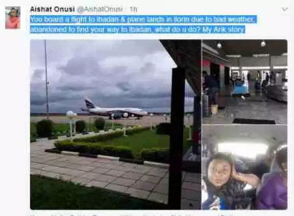 Lady Boards Flight To Ibadan, Arik Plane Lands In Ilorin (Photos)